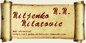 Miljenko Milatović vizit kartica